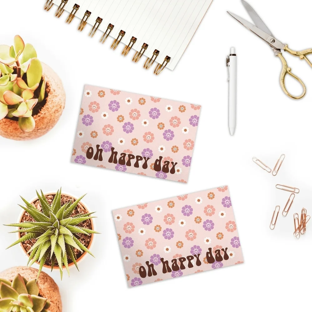 50 pc Croovy flowers THEMED Thank you  Cards BUNDLE